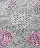 Czapka dziewczęca z pomponem, wiązana, szara melanż, grochy, Döll