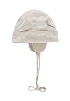 Czapka niemowlęca, wiązana, beżowa, Bellybutton