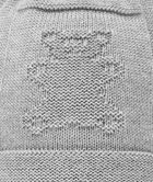 Czapka niemowlęca, wiązana, szara, miś, Döll