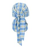 Czapka z chustką chłopięca, niebieska, kratka, Döll