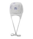 Czapka z daszkiem niemowlęca, wiązana, szara, misie, Döll