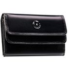 Czarny, skórzany portfel damski na zatrzask - Peterson