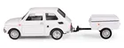 Daffi, Niewiadów, Fiat 126p z krótką przyczepką, pojazd, model metalowy, 1:43, biały