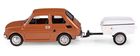 Daffi, Niewiadów, Fiat 126p z krótką przyczepką, pojazd, model metalowy, 1:43, brązowy