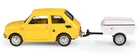 Daffi, Niewiadów, Fiat 126p z krótką przyczepką, pojazd, model metalowy, 1:43, żółty