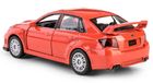Daffi, RMZ City, Subaru WRX STI 2010, pojazd, model metalowy, czerwony, 1:36