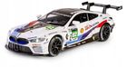 Daffi, RMZ Hobby, BMW M8 GTE, pojazd, interaktywny model metalowy, biały, 1:32