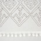 Daphne, firana, zdobiona srebrnym haftem oraz pomponami, 140-250 cm