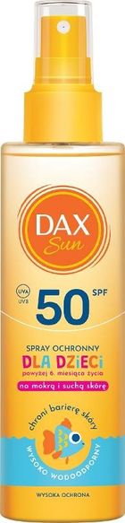 Dax Sun, spray do opalania SPF50 dla dzieci powyżej 6. miesiąca życia, 150 ml