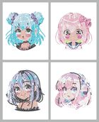 Diamond Dotz, diamentowa mozaika, flokowana, Neon Anime Girls, 4 obrazki