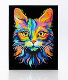 Diamond Dotz, diamentowa mozaika, flokowana, Neon cat