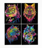 Diamond Dotz, diamentowa mozaika, flokowana, Wild neon, 4 obrazki