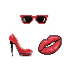 Diamond Dotz, diamentowa mozaika, Kiss, naklejki, 3 szt.