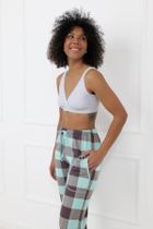 Dół od piżamy damski, niebieski, Sandra, Italian Fashion