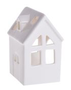 Domek porcelanowy na tealighta, biały, 10 cm