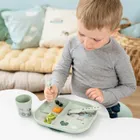 Done By Deer, Foodie, Tiny Farm, zestaw obiadowy z przyssawką, green