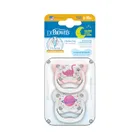 Dr Brown`s, Prevent, smoczek ortodontyczny, świecący, różowy, 6-18m, 2 szt.