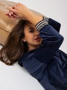 Dres damski, welurowy, granatowy, Relevance