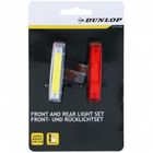 Dunlop, zestaw lamp rowerowych, LED, czarne