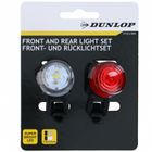 Dunlop, zestaw silikonowych lamp rowerowych, LED, okrągłe, czarne
