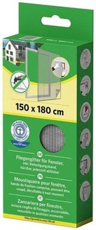 Easy Life Mako, moskitiera okienna, poliester, taśma rzep, biała, 150-180 cm