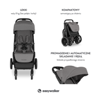 Easywalker, Jackey XL, samoskładający się wózek spacerowy z kołami XL, Marble Grey