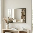 Edaxo, Axion, prostokatne lustro wiszące, czarne, 60-40 cm