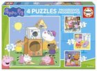 Educa, Świnka Peppa, puzzle 4w1