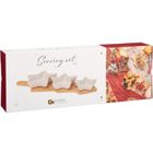 Eh Excellent Houseware, Glaceria, miseczki do serwowania przekąsek, 3 gwiazdki i bambusowa taca