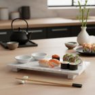 EH Excellent Houseware, Oria, zestaw do serwowania sushi dla 2 osób, marmur, 9 elementów