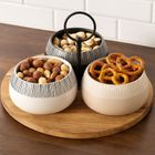 Eh Excellent Houseware, Rori, miseczki na przekąski i taca z uchwytem, 3 szt.