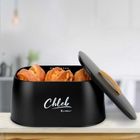 Elitehoff, chlebak, pojemnik stalowy na pieczywo, czarny, e-6324