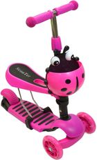 Enero, Biedronka, hulajnoga 3-kołowa, balansowa, 3w1, różowa