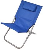 Enero Camp, leżak plażowy z zagłówkiem, składany, granatowy, 47-61-58 cm
