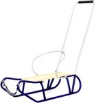 Enero, sanki metalowe z oparciem i pchaczem, niebieskie