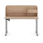 Entelo, Axio, biurko elektryczne regulowane z nadstawką, rozmiar 3-4, 100-65 cm, brzoza