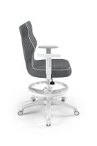 Entelo, Duo, krzesło biurowe z podnóżkiem i podłokietnikami, wzrost 159-188 cm, ciemno szare