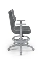 Entelo, Duo, krzesło biurowe z podnóżkiem i podłokietnikami, wzrost 159-188 cm, ciemno szare