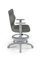 Entelo, Duo, krzesło biurowe z podnóżkiem i podłokietnikami, wzrost 159-188 cm, ciemno szare