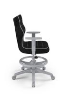 Entelo, Duo, krzesło biurowe z podnóżkiem i podłokietnikami, wzrost 159-188 cm, czarne