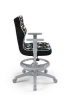 Entelo, Duo, krzesło biurowe z podnóżkiem i podłokietnikami, wzrost 159-188 cm, dinozaury