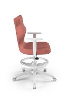 Entelo, Duo, krzesło biurowe z podnóżkiem i podłokietnikami, wzrost 159-188 cm, różowe