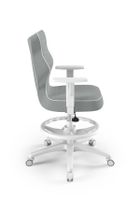 Entelo, Duo, krzesło biurowe z podnóżkiem i podłokietnikami, wzrost 159-188 cm, szare