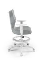 Entelo, Duo, krzesło biurowe z podnóżkiem i podłokietnikami, wzrost 159-188 cm, szare