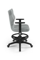 Entelo, Duo, krzesło biurowe z podnóżkiem i podłokietnikami, wzrost 159-188 cm, szare