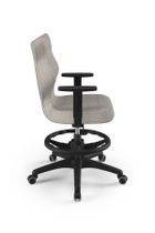 Entelo, Duo, krzesło biurowe z podnóżkiem i podłokietnikami, wzrost 159-188 cm, szare