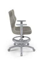 Entelo, Duo, krzesło biurowe z podnóżkiem i podłokietnikami, wzrost 159-188 cm, szare