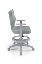 Entelo, Duo, krzesło biurowe z podnóżkiem i podłokietnikami, wzrost 159-188 cm, szare