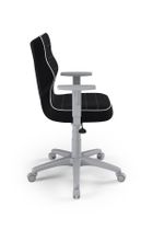 Entelo, Duo, krzesło młodzieżowe z podłokietnikami, wzrost 146-176,5 cm, czarne