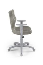 Entelo, Duo, krzesło młodzieżowe z podłokietnikami, wzrost 146-176,5 cm, szare